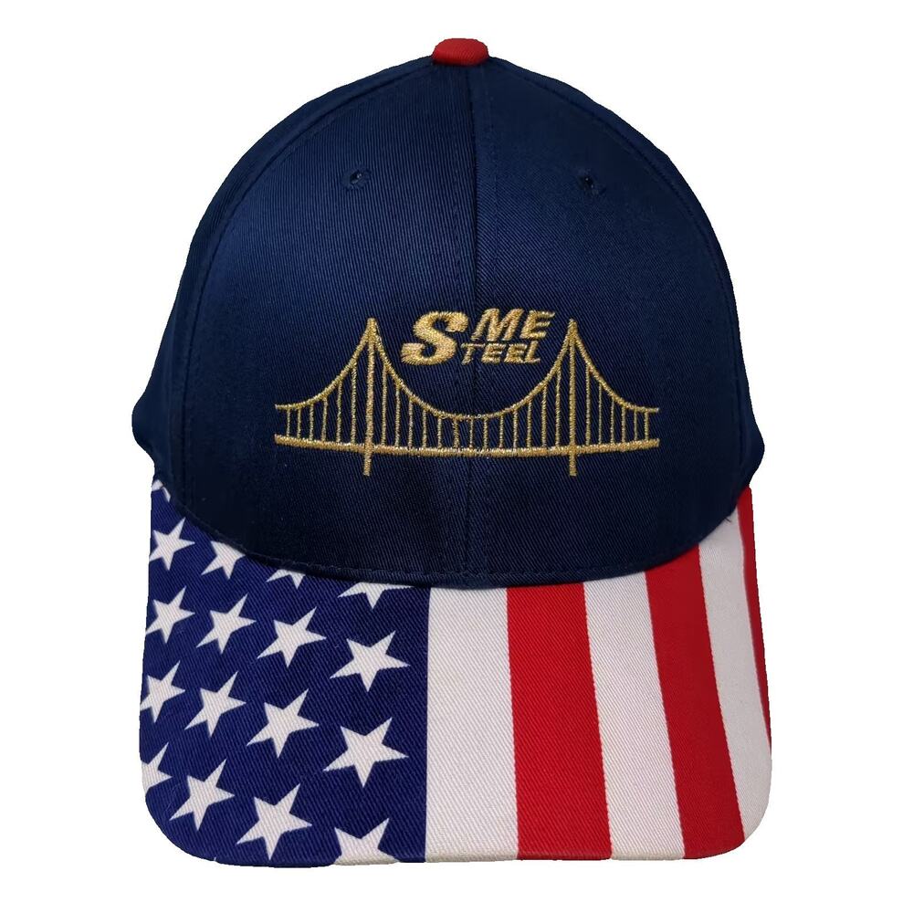 Magic SME Steel USA Flag Hat Blue Red Baseball Cap OS Adjustable Embroidered